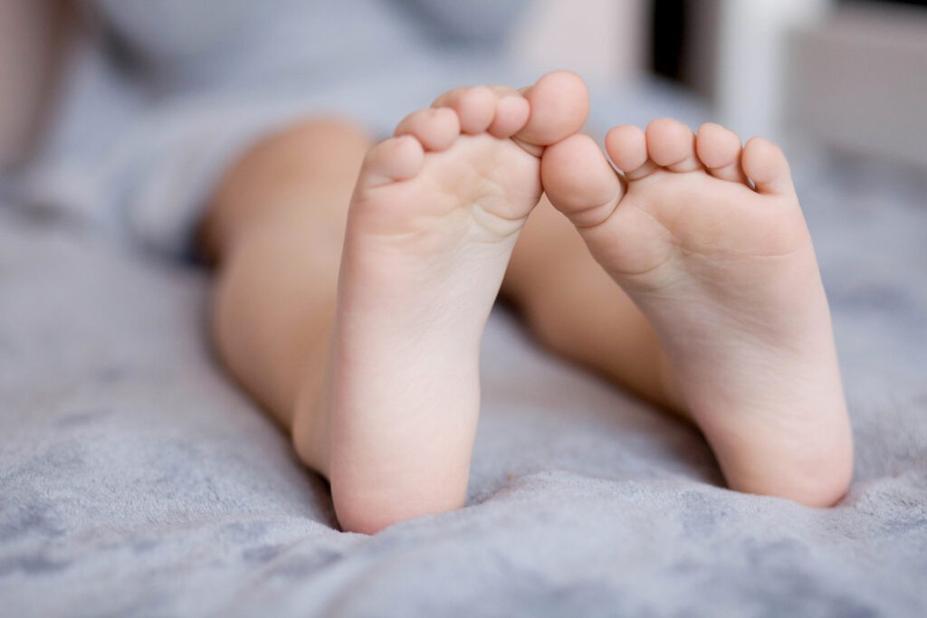 the little feet show just how little the child used to be